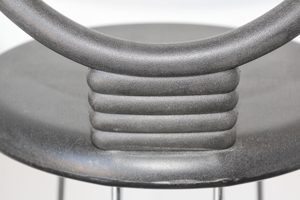 Nobu Tanigawa "Nardis" Black Bar Stools with Back for Fasem Italy, Set of Two — Italy