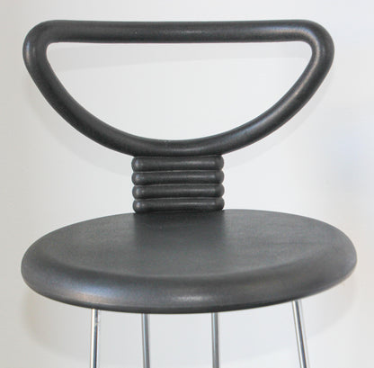 Nobu Tanigawa "Nardis" Black Bar Stools with Back for Fasem Italy, Set of Two — Italy