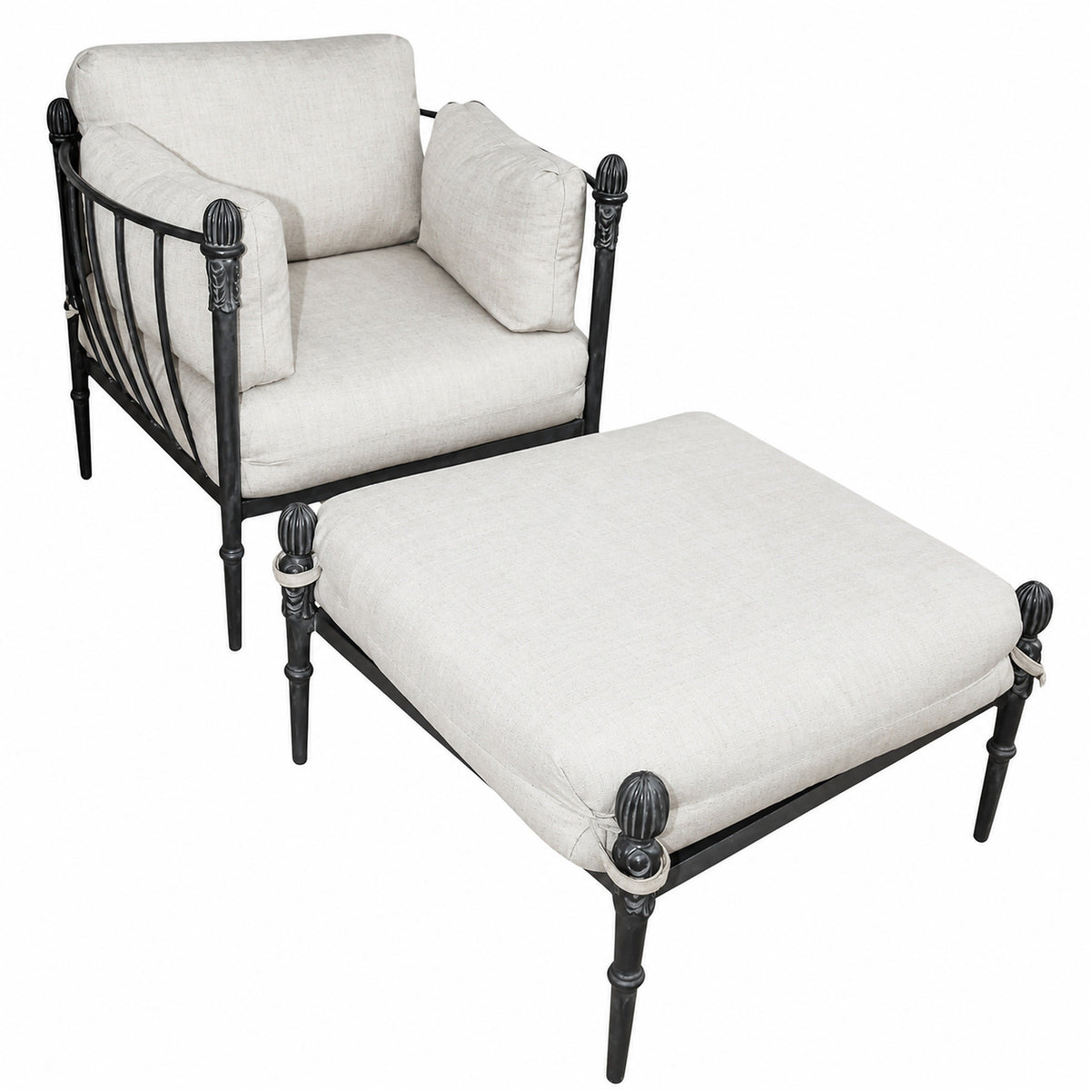 Michael Taylor Style Montecito Bronze Aluminum Lounge Chair & Ottoman, 1980s — United States