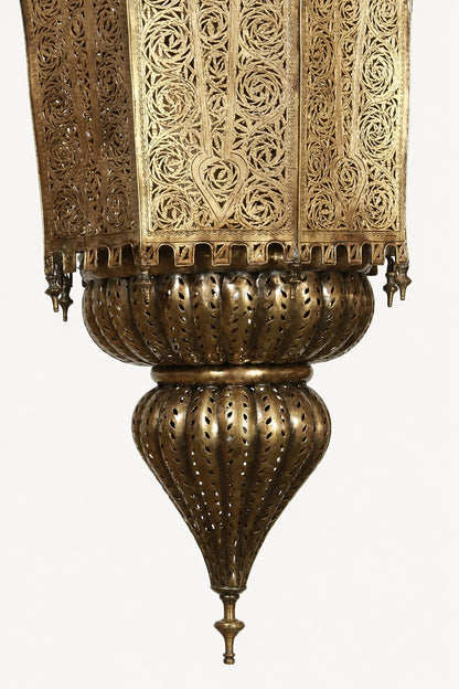 Monumental 88-Inch Moroccan Pierced Brass Chandelier Handcrafted in Marrakech – view 14