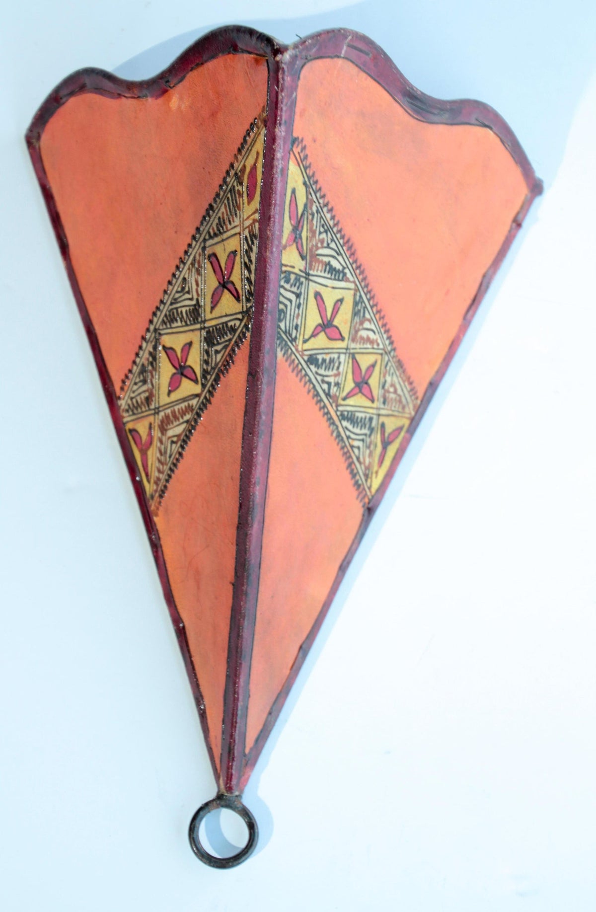 Vintage Parchment Tribal Art Wall Sconce North African – view 8