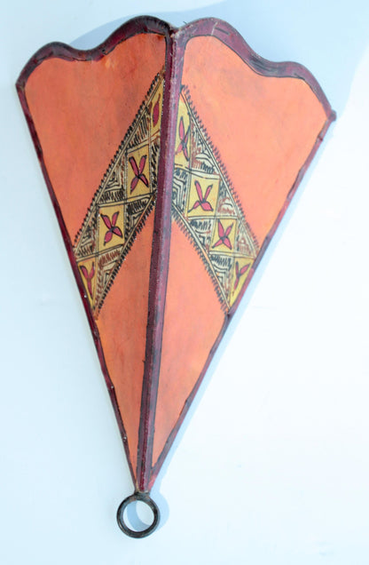 Vintage Parchment Tribal Art Wall Sconce North African – view 8