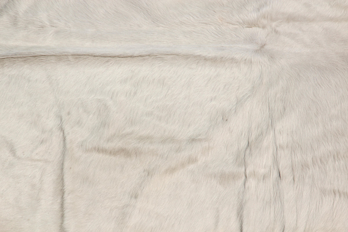 Hand-Crafted White Cowhide Rug from Argentina, Folk Art Style, 1980 — additional view 12