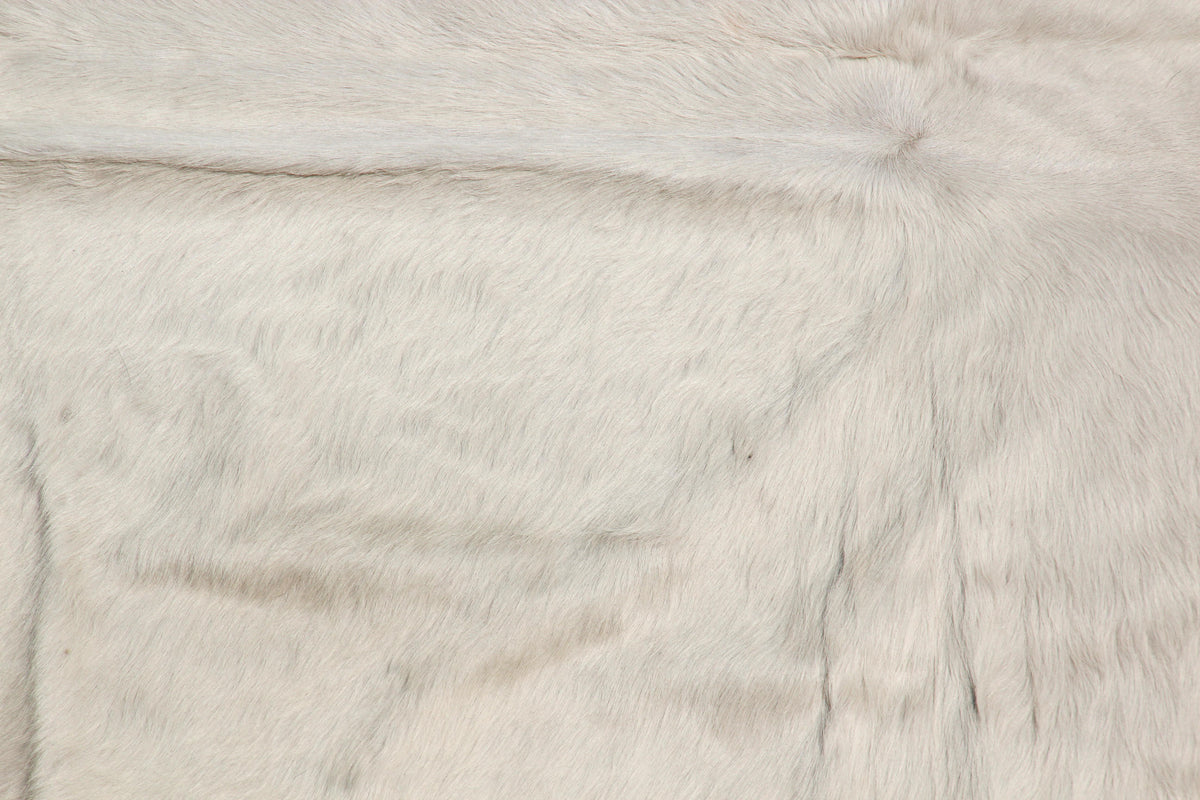 Hand-Crafted White Cowhide Rug from Argentina, Folk Art Style, 1980 — additional view 13