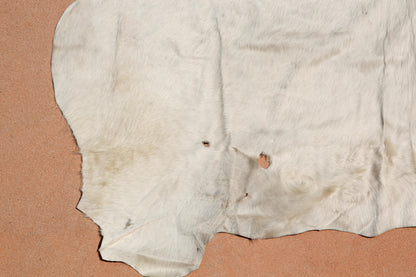 Hand-Crafted White Cowhide Rug from Argentina, Folk Art Style, 1980 — additional view 15