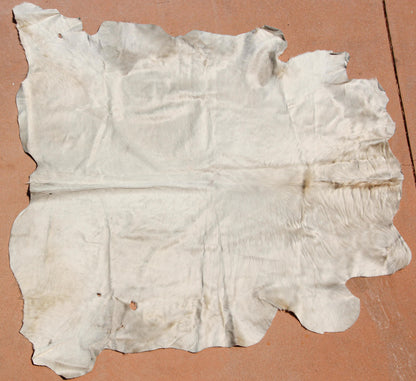 Hand-Crafted White Cowhide Rug from Argentina, Folk Art Style, 1980 — additional view 16