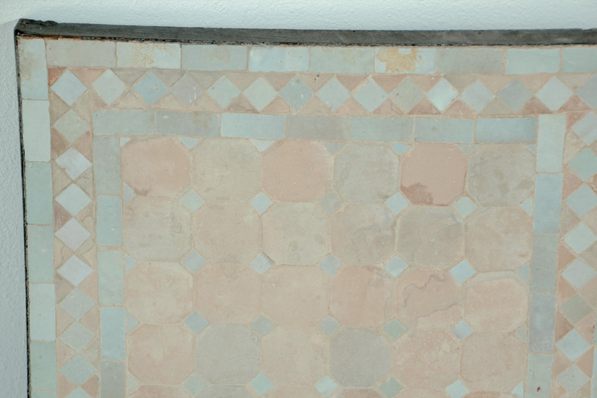Moroccan Mosaic Tile Bistro Table with Wrought Iron Base – view 3