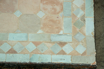 Moroccan Mosaic Tile Bistro Table with Wrought Iron Base – view 6