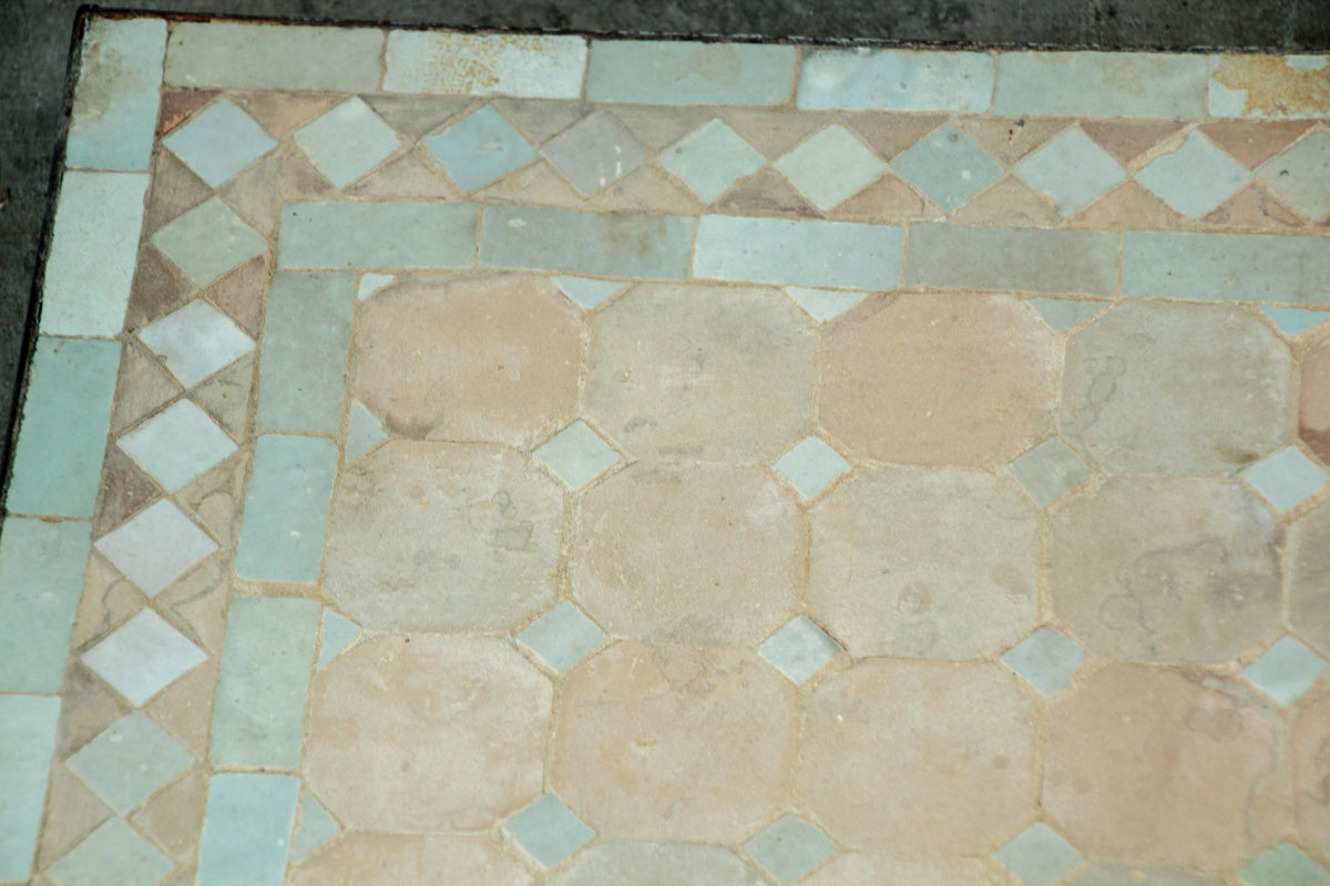 Moroccan Mosaic Tile Bistro Table with Wrought Iron Base – view 7