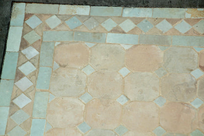 Moroccan Mosaic Tile Bistro Table with Wrought Iron Base – view 7