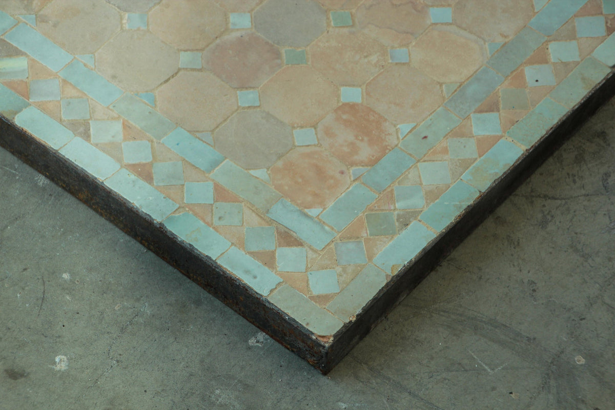 Moroccan Mosaic Tile Bistro Table with Wrought Iron Base – view 8