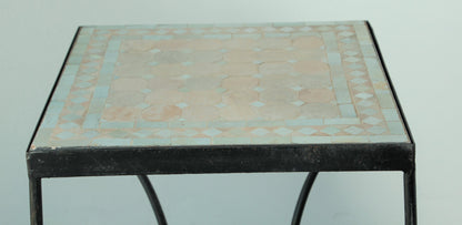 Moroccan Mosaic Tile Bistro Table with Wrought Iron Base – view 10