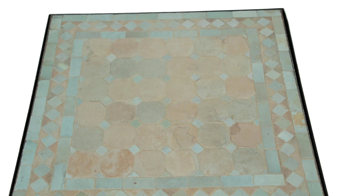 Moroccan Mosaic Tile Bistro Table with Wrought Iron Base – view 14