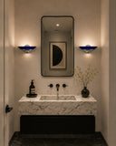 Postmodern Italian Cobalt Blue Murano Glass & Chrome Wall Sconce, 1980s 1 of 7