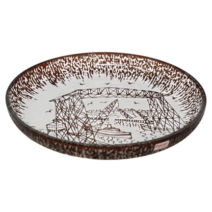 Querandi Hand Graved Art Glass Plate Bauhaus Industrial Style — additional view 3