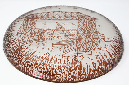 Querandi Hand Graved Art Glass Plate Bauhaus Industrial Style — additional view 18