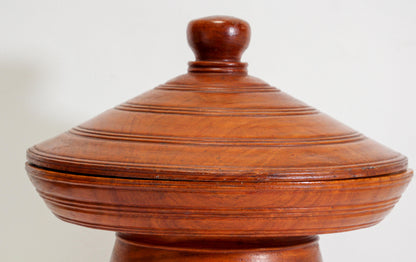 Asian Burmese Carved Wood Temple Offering Lidded Box — additional view 5