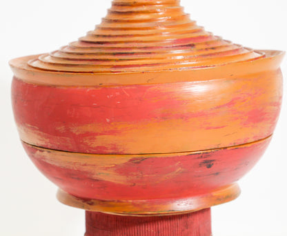 Burmese Red Lacquered Temple Offering Box, Carved Bamboo, 1940 — additional view 10
