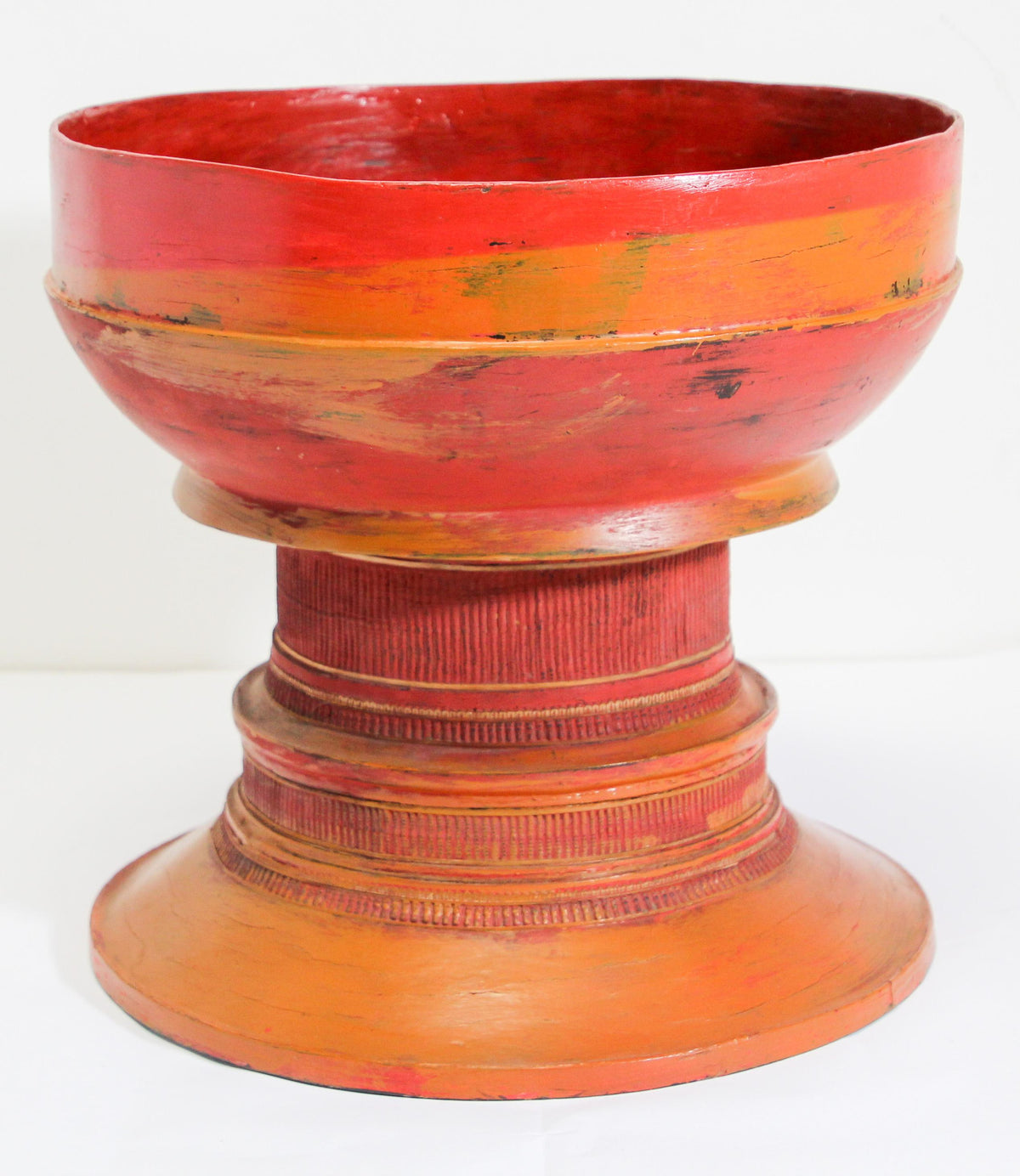 Burmese Red Lacquered Temple Offering Box, Carved Bamboo, 1940 — additional view 12