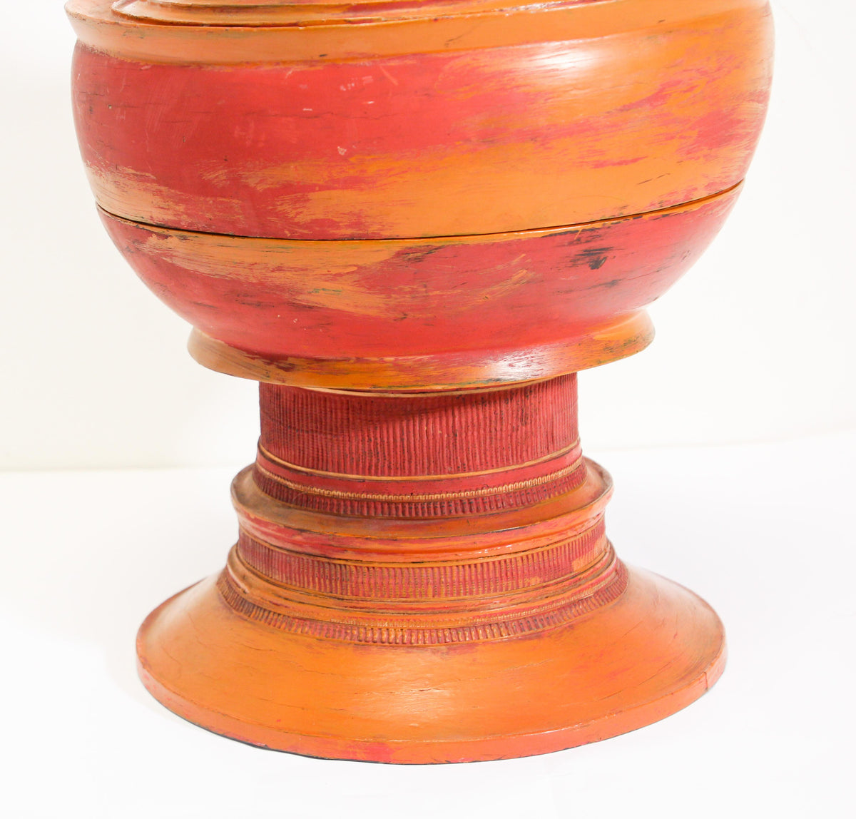 Burmese Red Lacquered Temple Offering Box, Carved Bamboo, 1940 — additional view 2