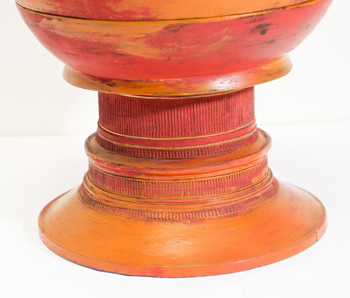 Burmese Red Lacquered Temple Offering Box, Carved Bamboo, 1940 — additional view 3