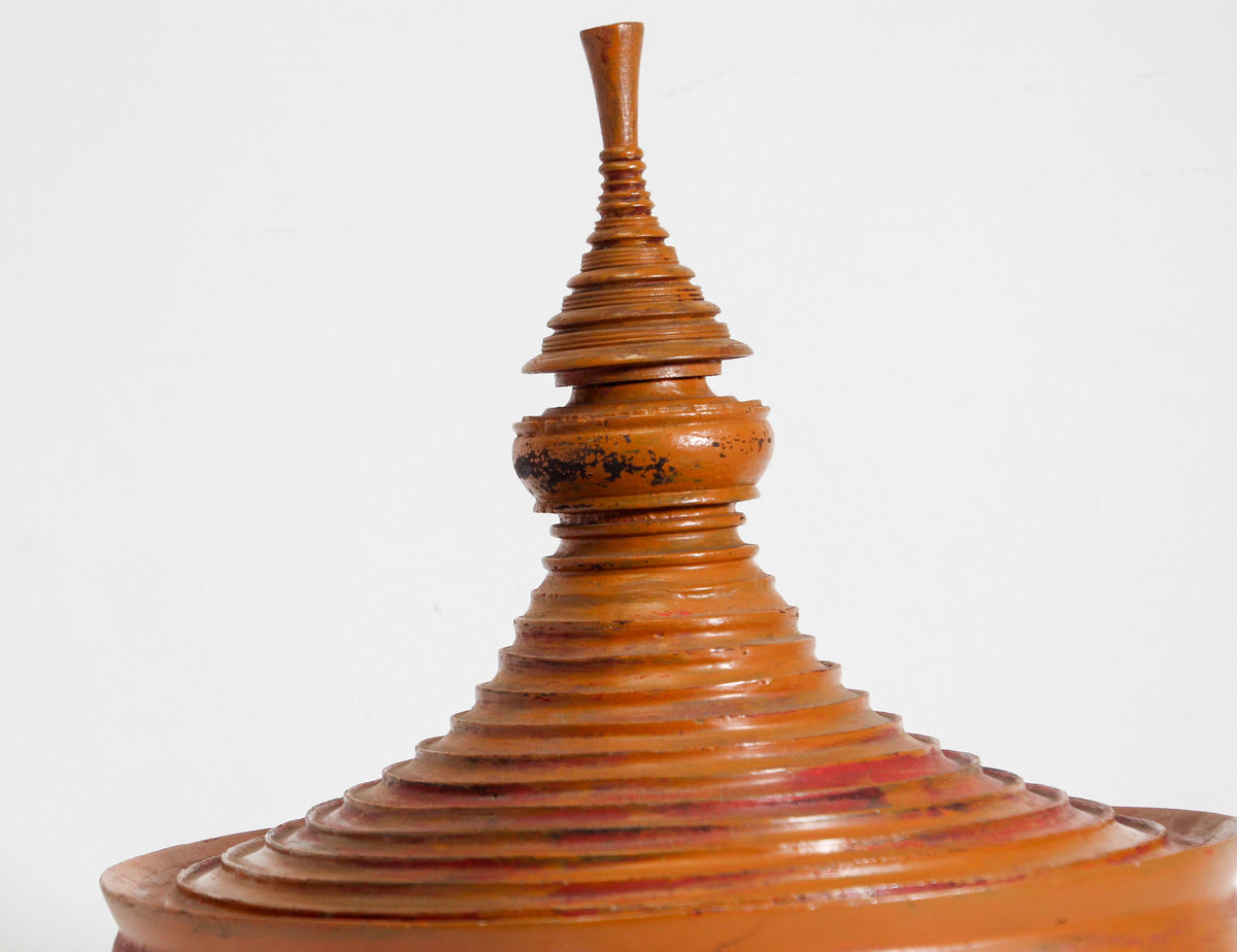 Burmese Red Lacquered Temple Offering Box, Carved Bamboo, 1940 — additional view 5