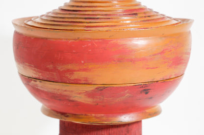 Burmese Red Lacquered Temple Offering Box, Carved Bamboo, 1940 — additional view 8