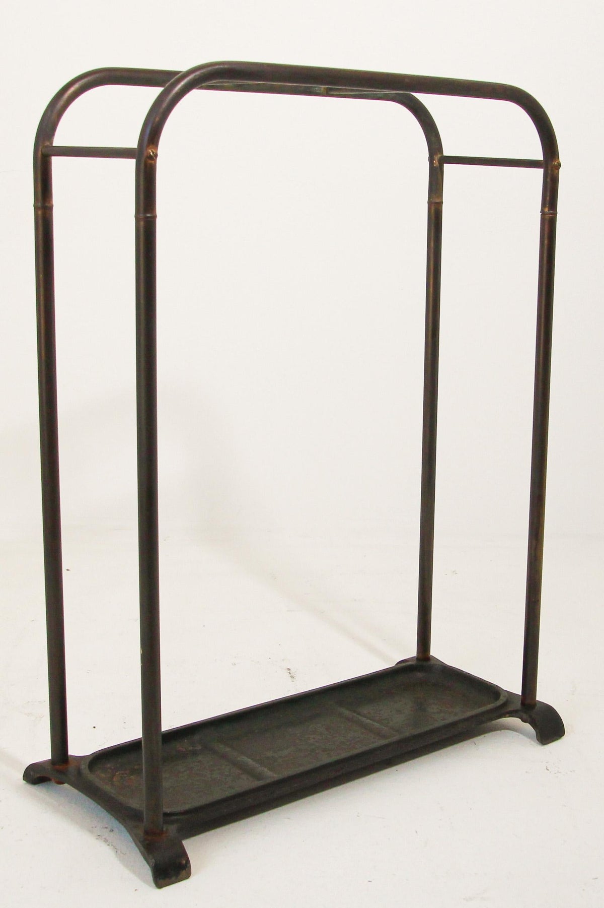 Victorian Antique Brass and Cast Iron Umbrella Stand Valet — additional view 13