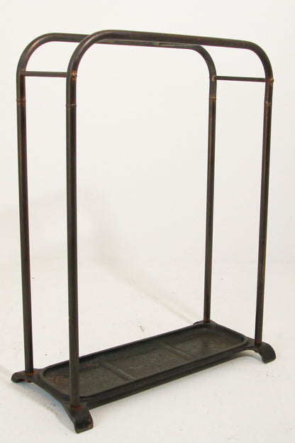 Victorian Antique Brass and Cast Iron Umbrella Stand Valet — additional view 13