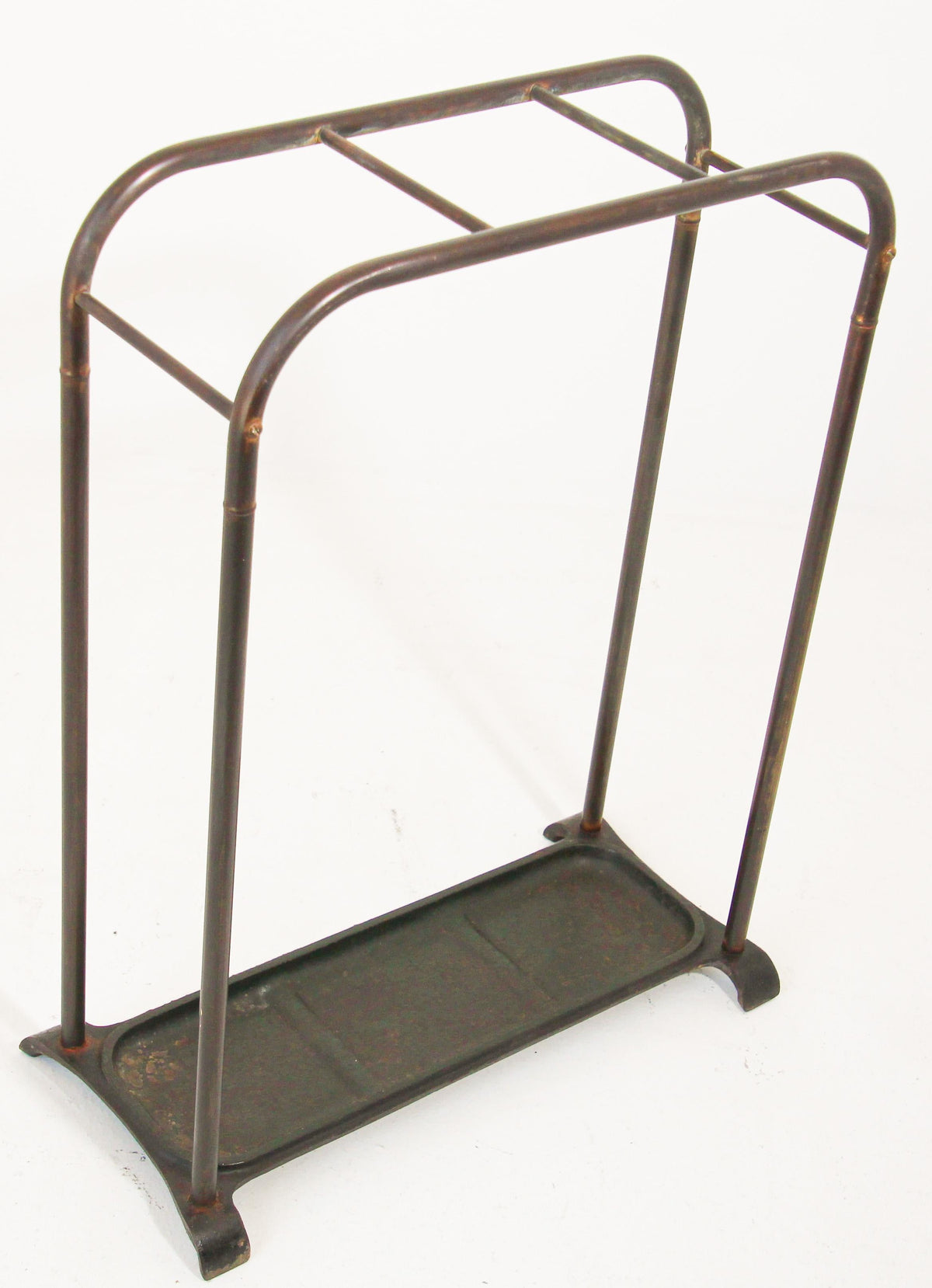 Victorian Antique Brass and Cast Iron Umbrella Stand Valet — additional view 3