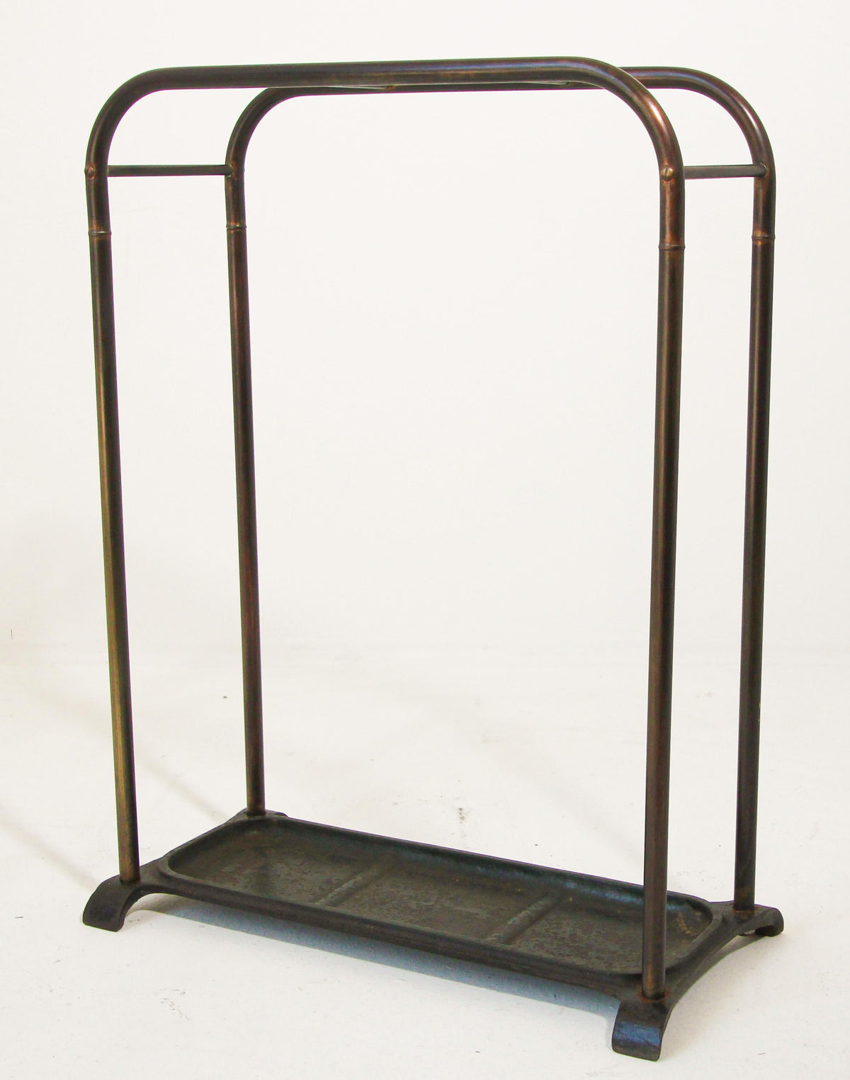Victorian Antique Brass and Cast Iron Umbrella Stand Valet — additional view 2