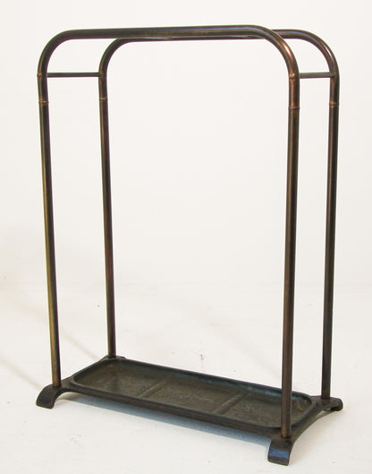 Victorian Antique Brass and Cast Iron Umbrella Stand Valet — additional view 2