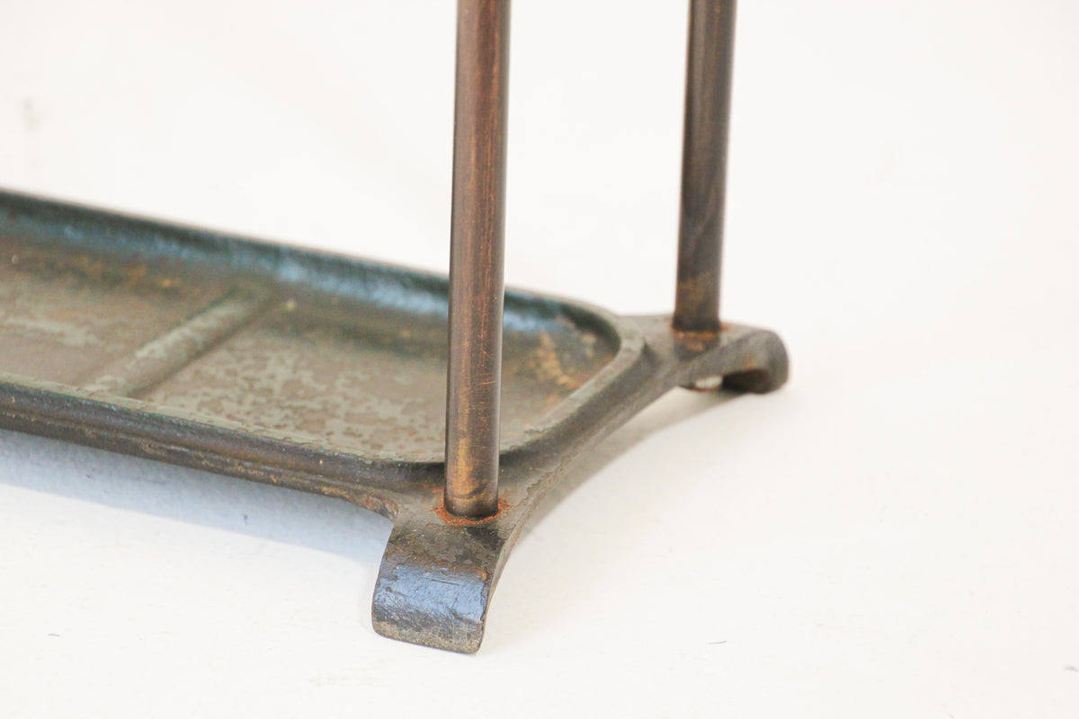 Victorian Antique Brass and Cast Iron Umbrella Stand Valet — additional view 4