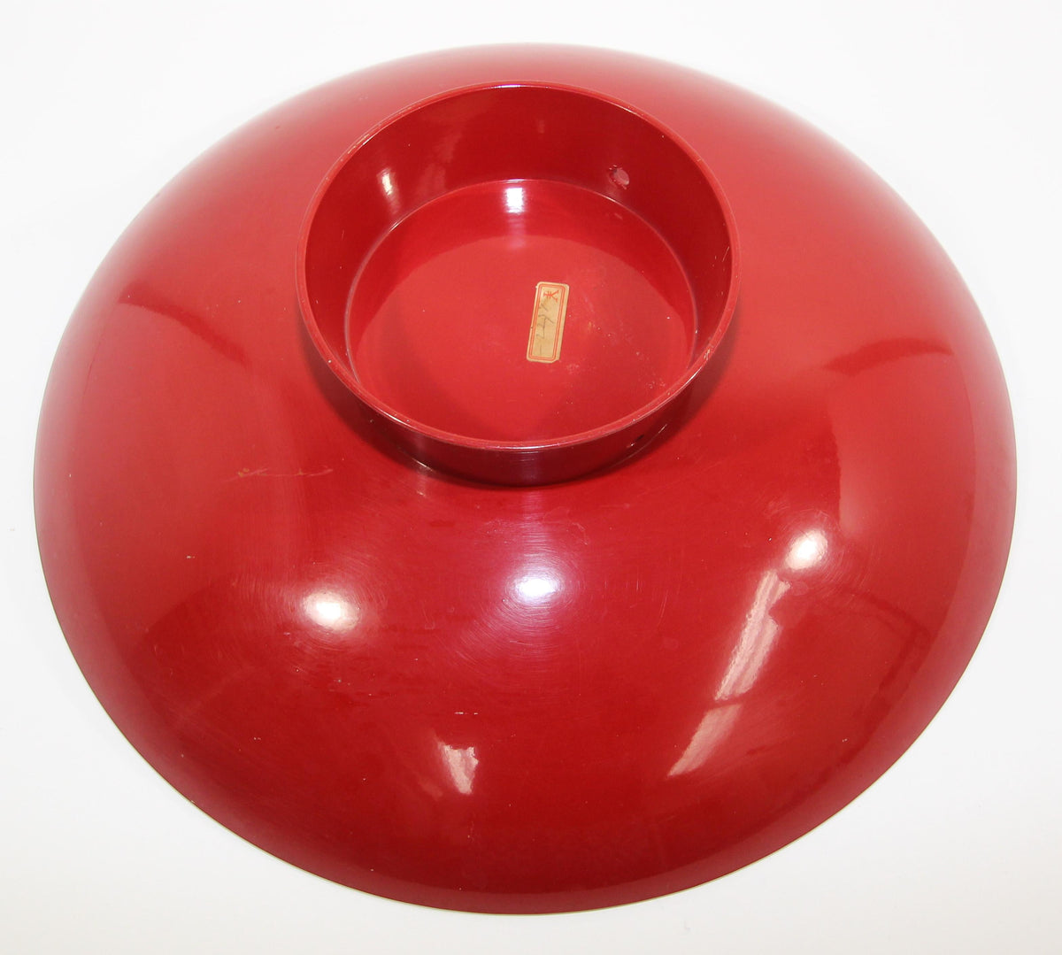 Asian Japanese Red Lacquered Footed Bowl Centerpiece — additional view 13