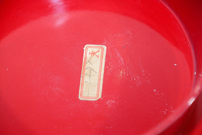 Asian Japanese Red Lacquered Footed Bowl Centerpiece — additional view 8