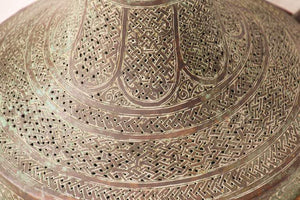 Antique Middle Eastern Oriental Brass Islamic Mughal Floor Lamp 19th C