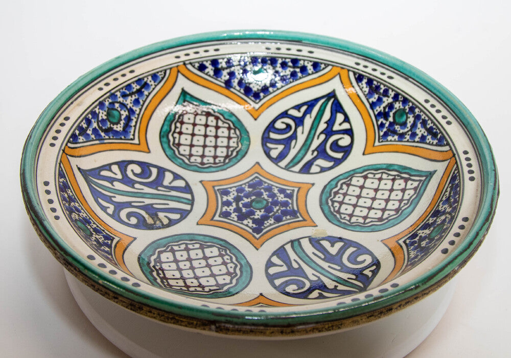 Moroccan Ceramic Bowl from Fez Antique from 1940's