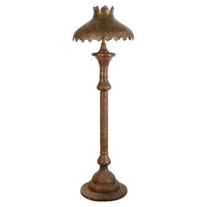 Antique Middle Eastern Handcrafted Moorish Islamic Brass Floor Lamp 19th Century