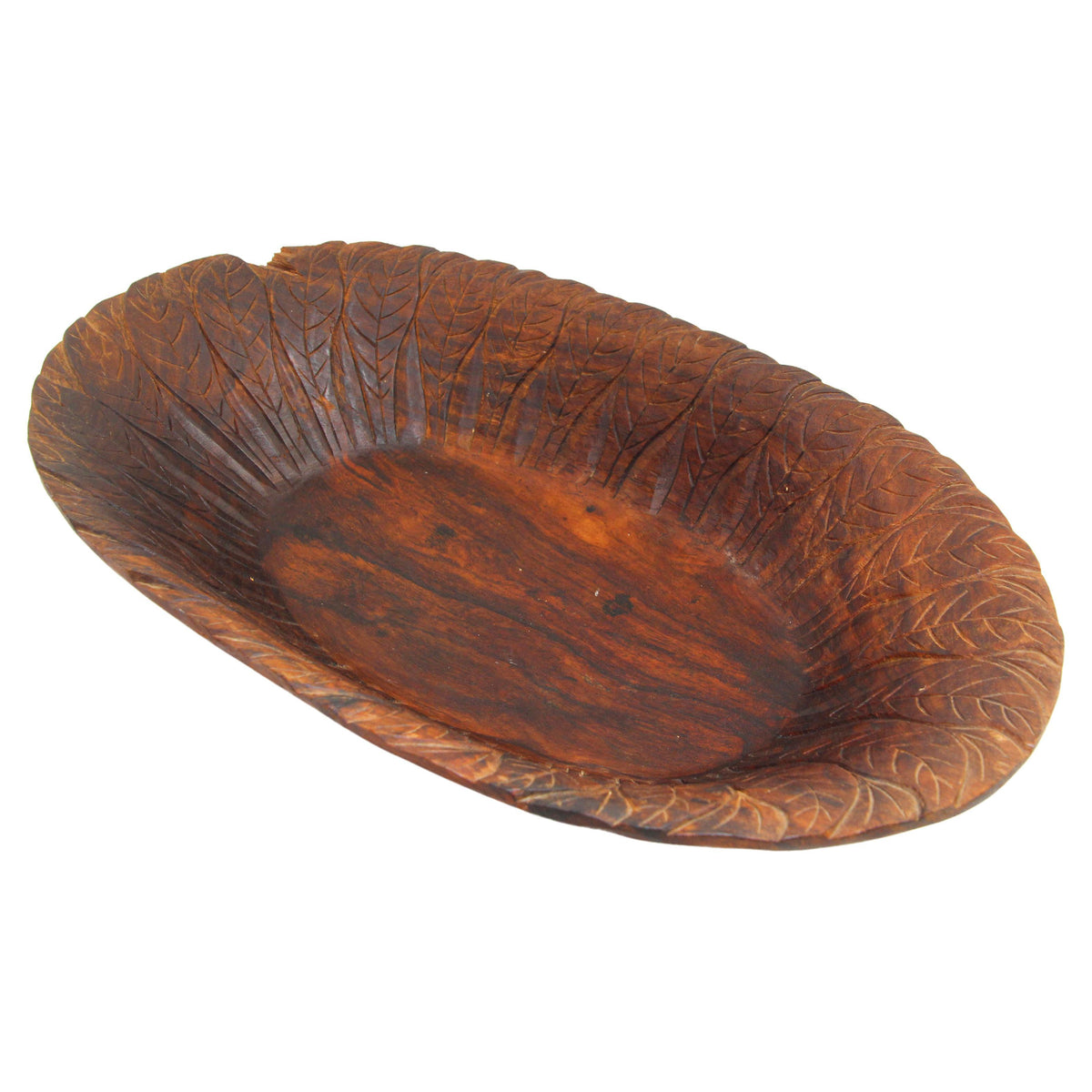 Large Hand-Carved Tribal Wooden Bowl from the Batak of Sumatra — main image