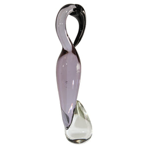 Murano Art Glass Crane Sculpture Hand Blown Venetian Italian Crystal Glass