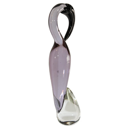 Murano Art Glass Crane Sculpture Hand Blown Venetian Italian Crystal Glass — main image