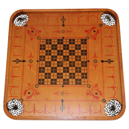 Antique Carrom Large Wooden Game Board Double-Sided No. 1 Archarena Style 'E' — main image