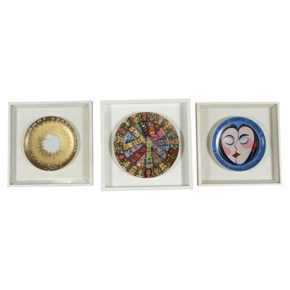 Set of 3 Framed Porcelain Plates, Modern, Signed, German, 1980s — additional view 4