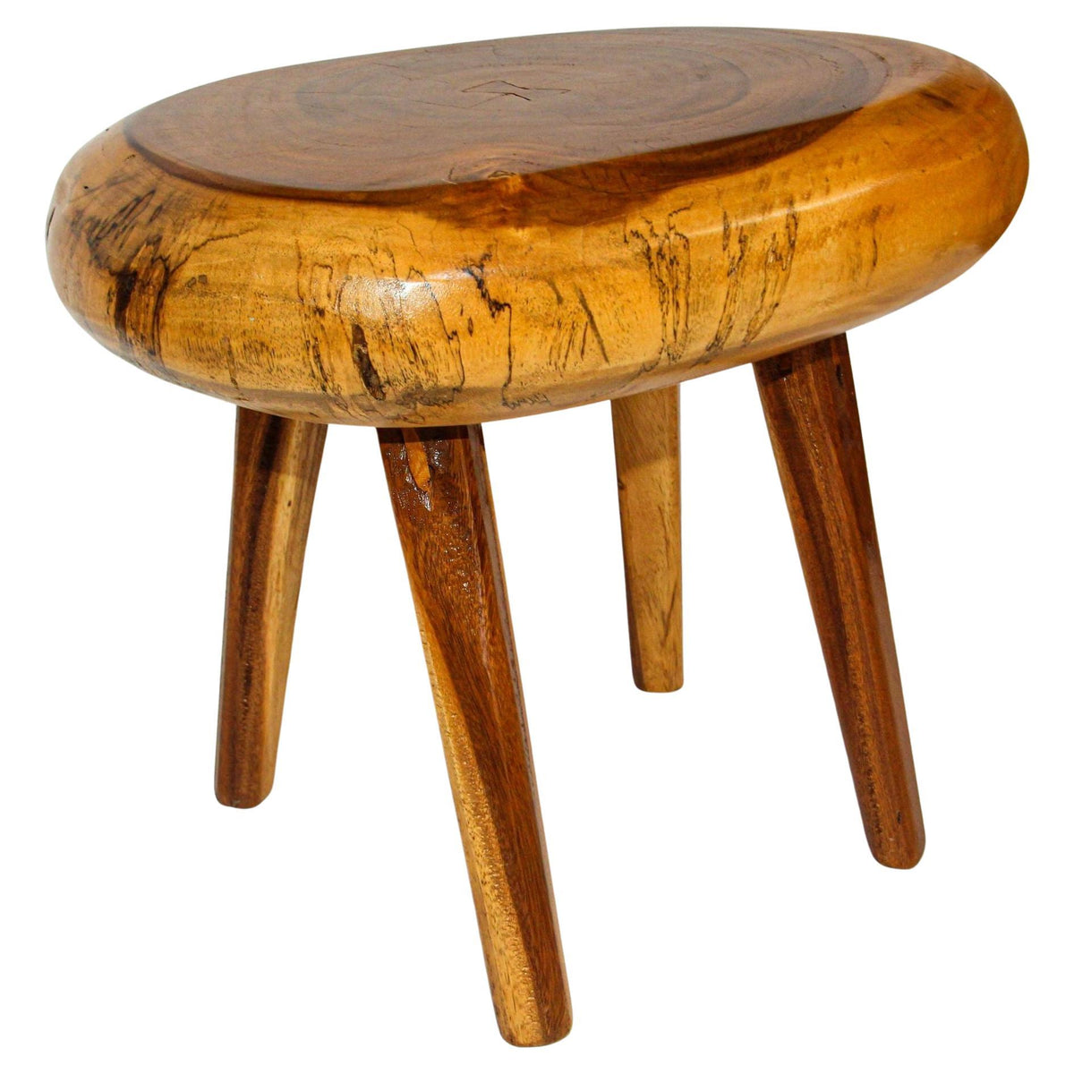 Sculptural Accent Side Table Hand Crafted Wabi Sabi Organic Mango Wood — Asia