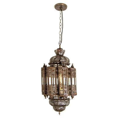 Vintage Moroccan Lantern Mamounia Clear Glass Hand-Crafted Ceiling Light Fixture — Morocco