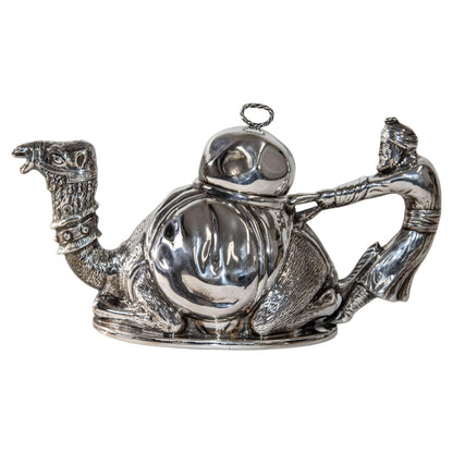 Camel Form "Karawan" Silver-Plated Teapot by Mariage Freres Paris France — detail view 18