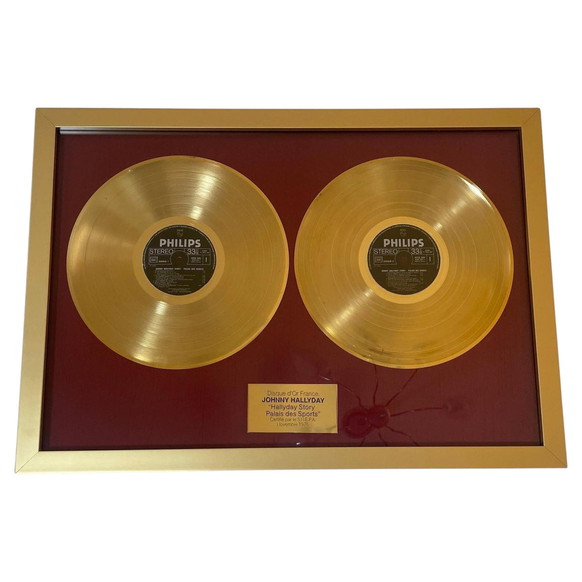 Official Gold Record Award France Johnny Halliday Story Palais des Sports 1976 — main image