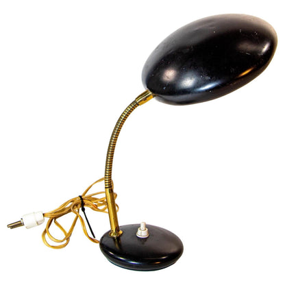 Vintage Italian Enameled Tole and Brass Desk Lamp 1960s Bauhaus — additional view 16
