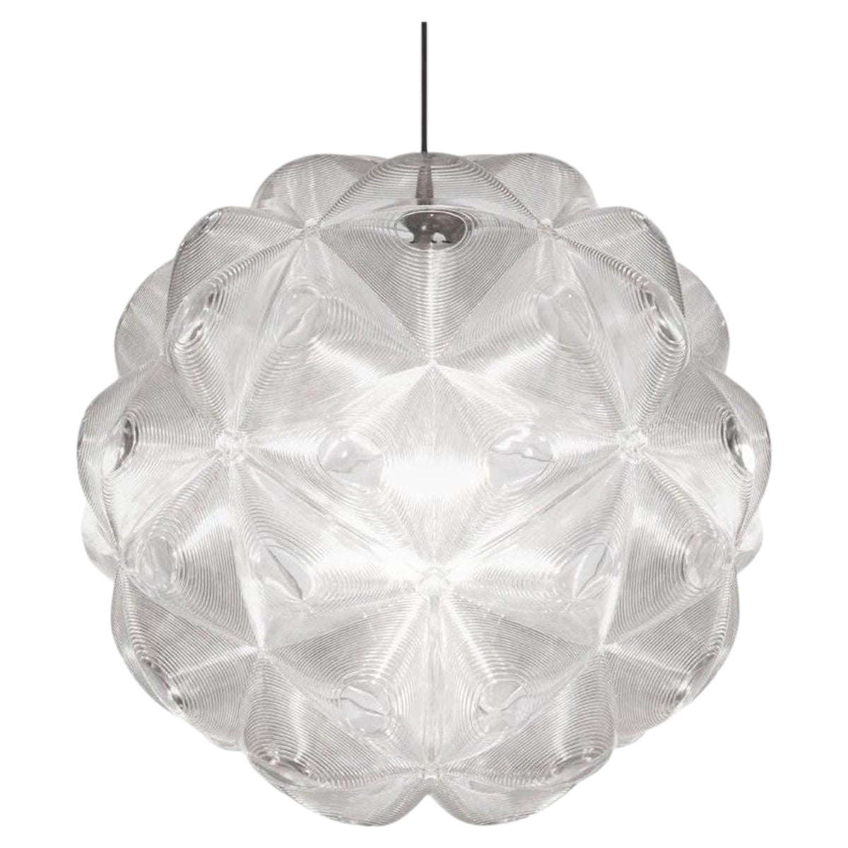 Tom Dixon Lens Clear Polycarbonate Globe Pendant Chandelier, Discontinued