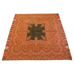Antique Victorian Paisley Throw Textile Cashmere Shawl 19th C.